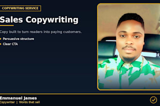 write high converting sales copy for your product or service