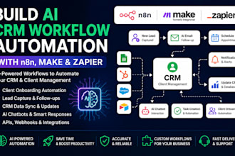 build ai CRM workflow automation with n8n, make and zapier
