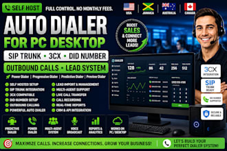 self host auto dialer for pc desktop sip trunk 3cx did number outbound call lead