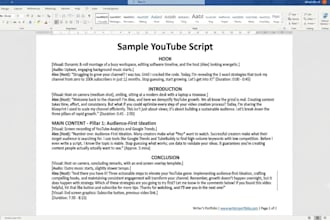 write professional youtube scripts