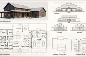 design barndominium plans, floor plan, and architectural drawing