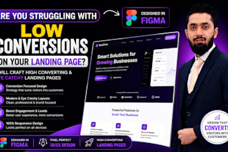 craft conversion focus, eye catchy landing page for startups in figma