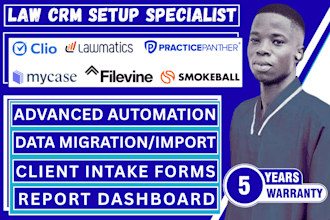 setup clio lawmatics mycase filevine practicepanther smokeball legal crm