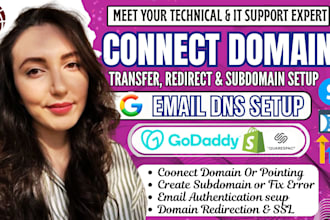 connect domain to shopify, godaddy, wix, redirect domain, fix email dns