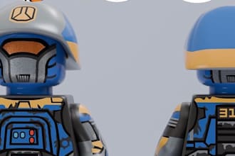 design custom lego minifigure decal pad uv printing torso pelvis helmet hood mug