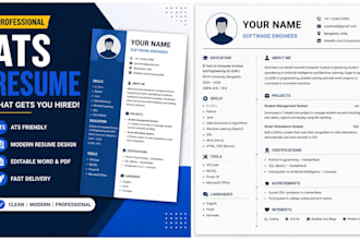 create a professional ats friendly resume and CV