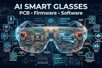 design complete ai smart glasses pcb, firmware and software solution