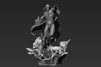 3d comic art character, sculpt figurine and creatures model for 3d printing, stl
