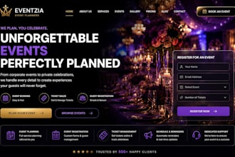 design wix event planner website event registration event booking ticket website