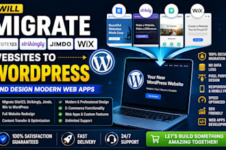 migrate site123 strikingly jimdo wix websites to wordpress and design web apps