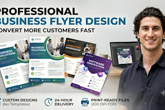 design professional business flyer marketing brochure or promotional poster
