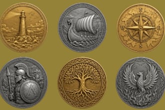 sculpt 3d coin model bas relief medallion  3d coin stl file for 3d printing cnc