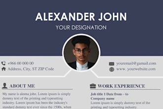 design a professional resume, cv, and cover letter