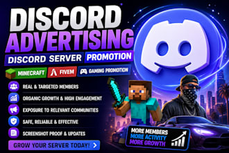 discord advertising, discord server promotion, minecraft, fivem,gaming promotion