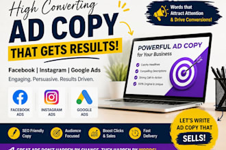 write high converting facebook google and  instagram ads copy using ai