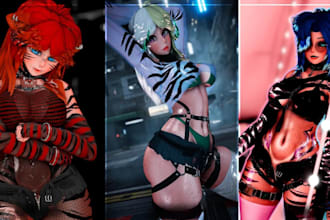 create custom vrchat avatar, furry avatar, nsfw vrc avatar, vtuber 3d model