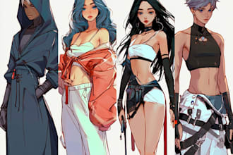 create custom manga anime artwork and character illustration