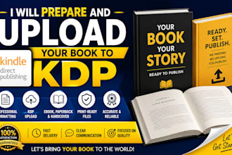 prepare and upload your book to amazon KDP