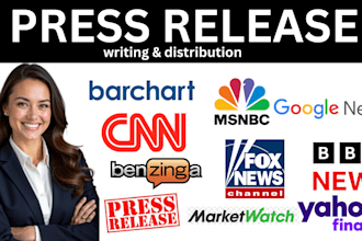 write and distribute press release for product launch and brand awareness