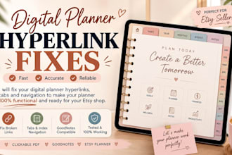 fix your etsy digital planner hyperlinks, tabs and PDF navigation