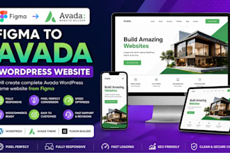 create complete avada wordpress theme website from figma