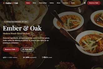 design a restaurant website with whatsapp booking system