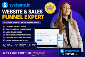 build systeme io website, sales funnel automation systeme io landing page expert