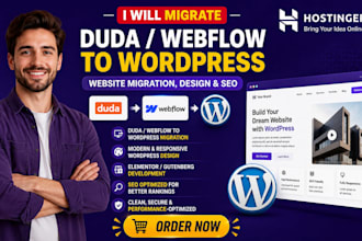 migrate duda webflow to wordpress website migration design seo wordpress develop