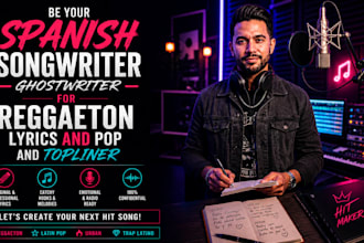 be your spanish songwriter ghostwriter for reggaeton lyrics and pop and topliner