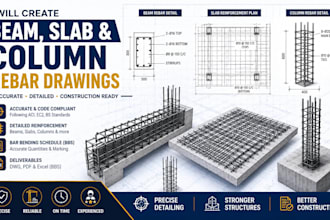 create beam, slab, and column rebar drawings