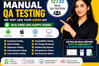 provide 12 QA testers for web and mobile app testing