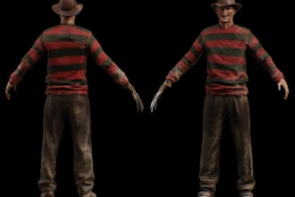 make realistic 3d horror, monster, game character model, stl models for printing