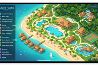 design  custom land parcel map, venue map, property map, plot map