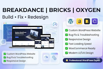 fix, build breakdance builder website, redesign breakdance bricks oxygen website