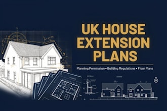 design house extension planning permission and building regulation drawings UK