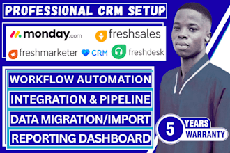 setup freshsales, freshdesk and monday CRM