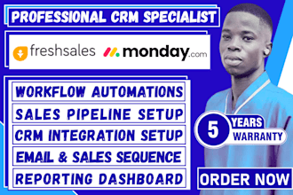 setup freshsales, freshdesk and monday CRM