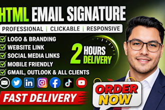 make clickable HTML email signature for gmail, outlook etc
