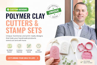design custom polymer clay cutters and stamp sets for handmade jewelry
