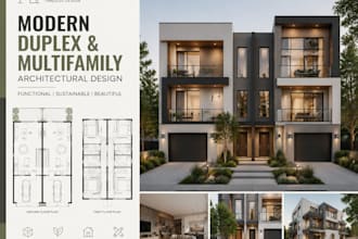 design modern modular duplex and multi family houses with efficient layouts