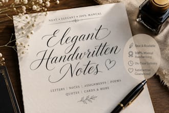 write personalized handwritten notes, letters, quotes