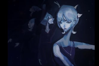 create a stylized digital character illustration