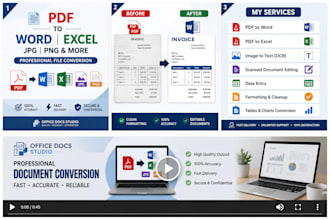 convert PDF to word, excel, jpg, png and scanned documents