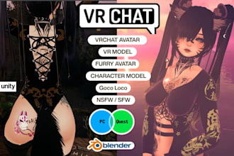 custom vrchat avatar vr character vrc avatar, nsfw 3d model vr chat humanoid vrm