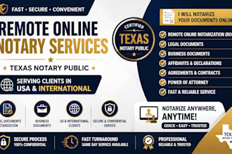 notarize document online as a texas notarypublic for US and international client