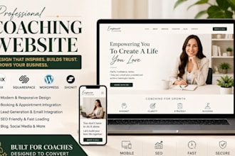 design a coaching website on wix, squarespace, wordpress or showix