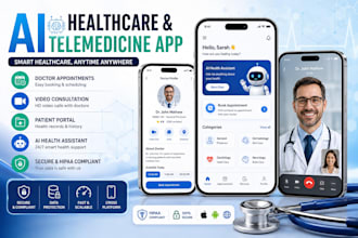 build ai telemedicine, healthcare, doctor booking and patient portal app
