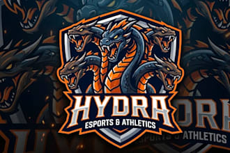 create awesome style hydra mascot logo design in 12 hours