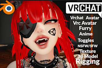 create custom vrchat avatar, vtuber model, vrm character and vroid avatar