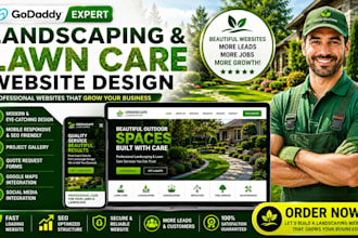 design godaddy landscaping website or lawn care website